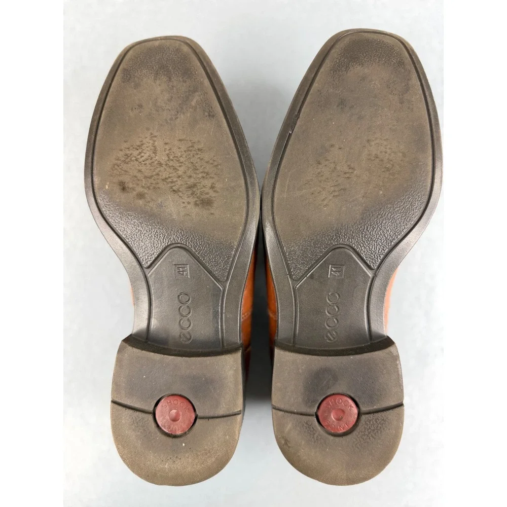 ECCO Edinburgh Loafers Mens EU‎ 41 US 7.5 Brown Leather Slip On Dress Shoes